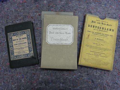 Ulrich HENDSCHEL -   Post Reise Karte von Deutschland  . . .  105 x 126cms., outline colour, engraved title, coloured key, inset area map shows part o