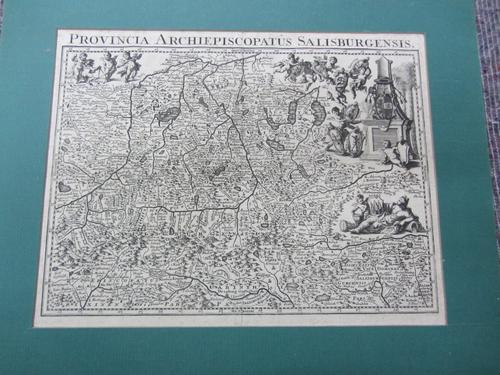 J.B. GUTWEIN - Provincia Archiepiscopatus Salisburgensis.  copper-engraved, 29 x 38cms., pictorial-decoration. (1729)  *  i.e. Salzburg; from Hansitz'
