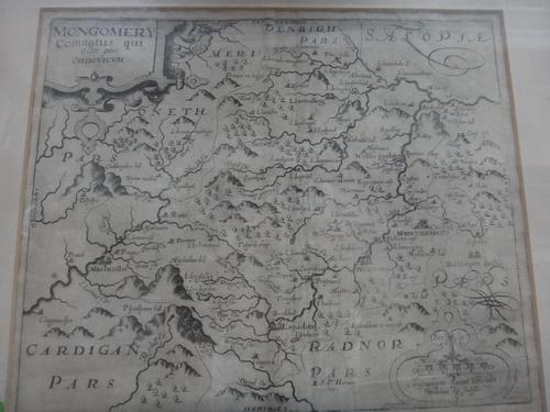 SAXTON / KIP series.  Montgomery Comitatus;  Denbigh  . . .  Cardigan  . . .  copper-engraved, all three 28 x 33cms., with cartouche titles & scale ba