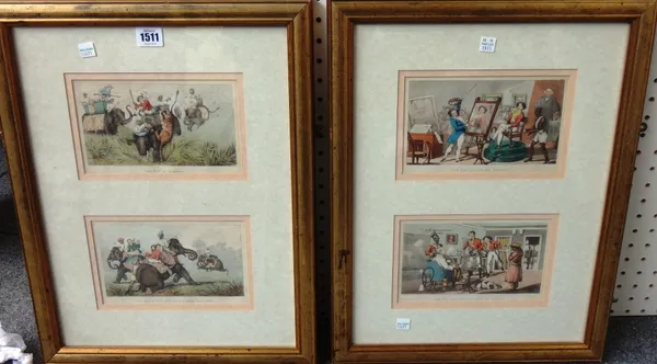 R. Ackermann (Publisher), Tom Raw: a set of twenty five engravings with hand colouring, framed as 16, each 13cm x 21cm.(16)