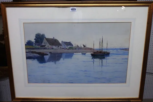 John McDougal (?-1941), Estuary scene, watercolour, signed and dated 1892, 37cm x 59cm.