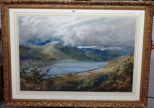 Bernard Walter Evans (1848-1922), A passing squall, watercolour and bodycolour, signed, 67cm x 101cm.  Illustrated