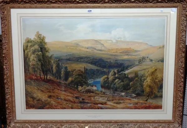 Bernard Walter Evans (1848-1922), Valley of the Dee, Llangollen, watercolour and bodycolour, signed, 66cm x 100cm.