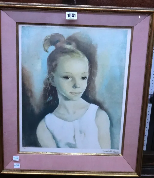 Mariette Lydis (1890-1970), Study of a young girl, colour print, signed and numbered 22/200 in pencil, 40cm x 31cm.