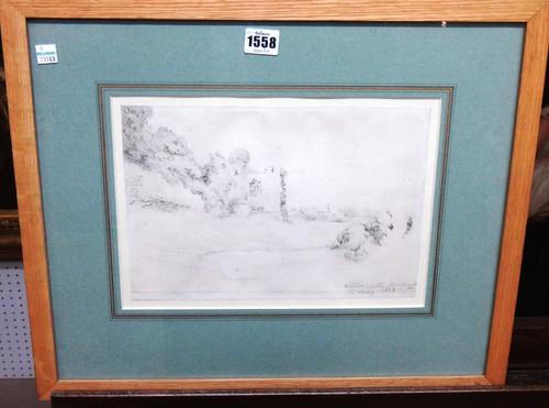 Cornelius Varley (1781-1873), Wilton Castle, Monmouthshire, pencil, signed, inscribed and dated 1803, 19.5cm x 29cm.