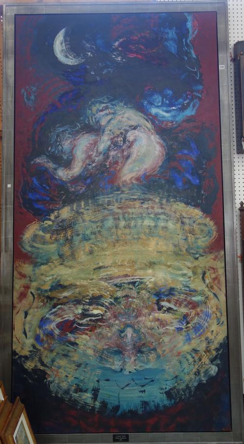 Maggi Hambling (b.1945), August Night, oil on canvas, signed and dated '90 on reverse, 247cm x 124cm. DDS  Illustrated