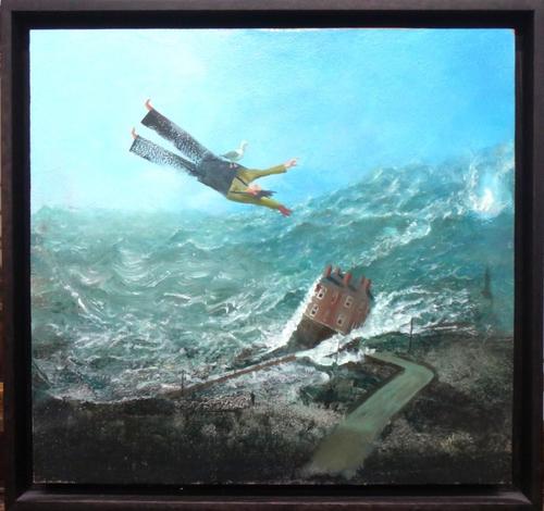 David Eustace (b.1961),Forty days and forty nights, oil and acrylic on board, signed, 31cm x 33cm.Provenance: The Mall Galleries DDS