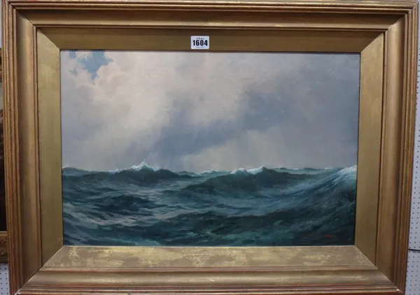 Arthur Meyrick (fl.1903-1914), Seascape, oil on canvas, signed and dated 1909, 35cm x 52cm.