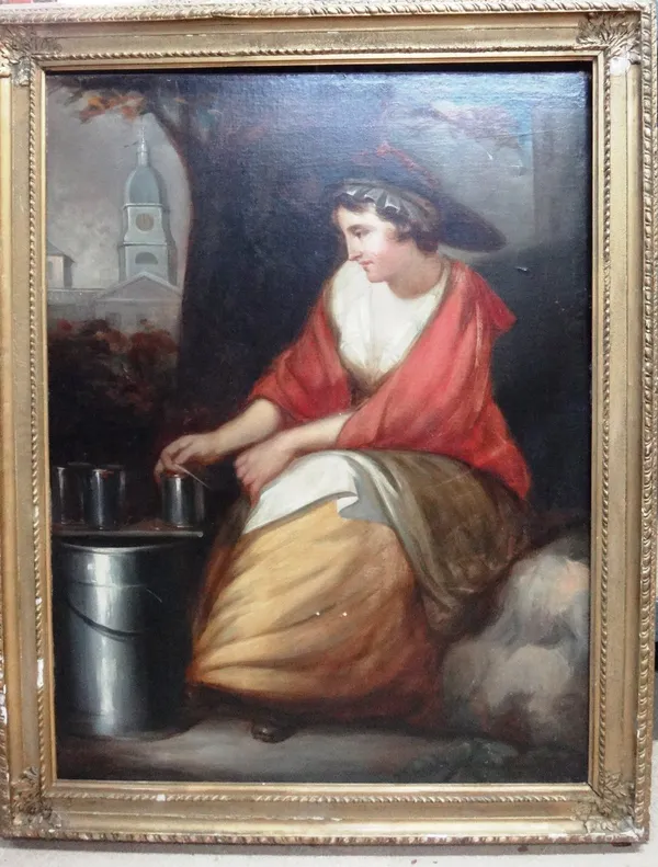 English School (19th century), The water seller, oil on canvas, 111cm x 83cm.
