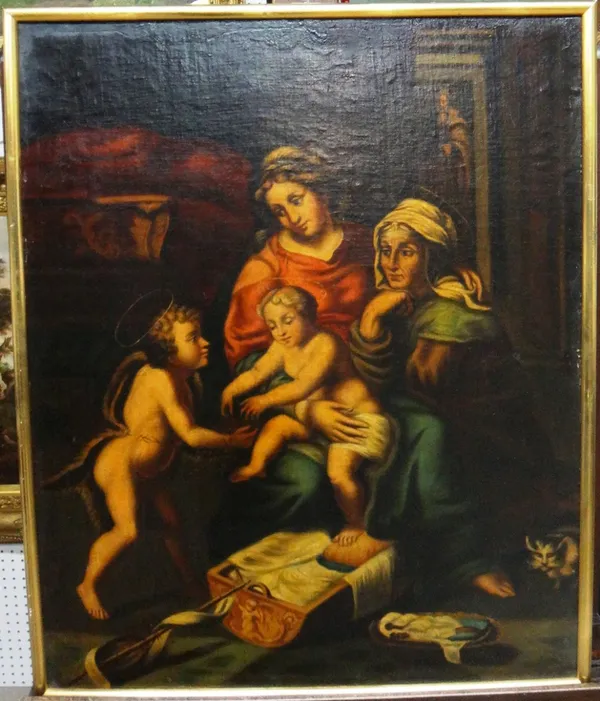 Italian School (18th/19th century), The Madonna and child with St Elizabeth and the infant St John, oil on canvas, 75cm x 60cm.