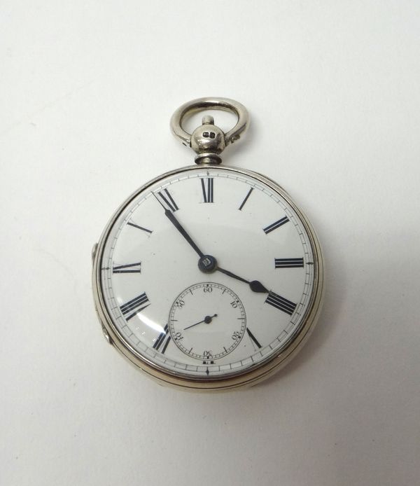 A gentleman's silver cased, key wind, openfaced pocket watch, the gilt fusee movement with a lever escapement, detailed to the back plate Wm Cavil 318