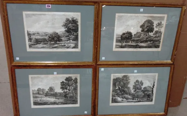 After Thomas Gainsborough, Landscapes, a set of four engravings by John Boydell.(4)