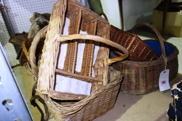 A quantity of 20th century wicker baskets.