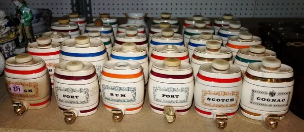 A large quantity of 20th century wade spirit barrels. (qty)