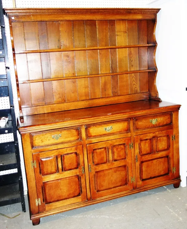 An oak dresser and rack.