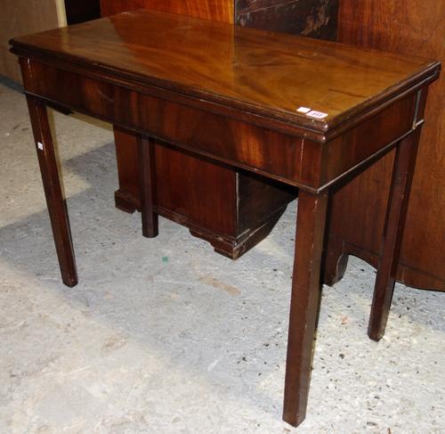 A George III rectangular mahogany card table.