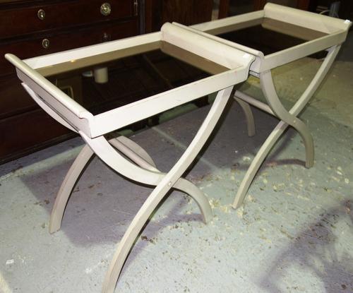 A pair of grey painted butler's trays, 64cm wide. (2)