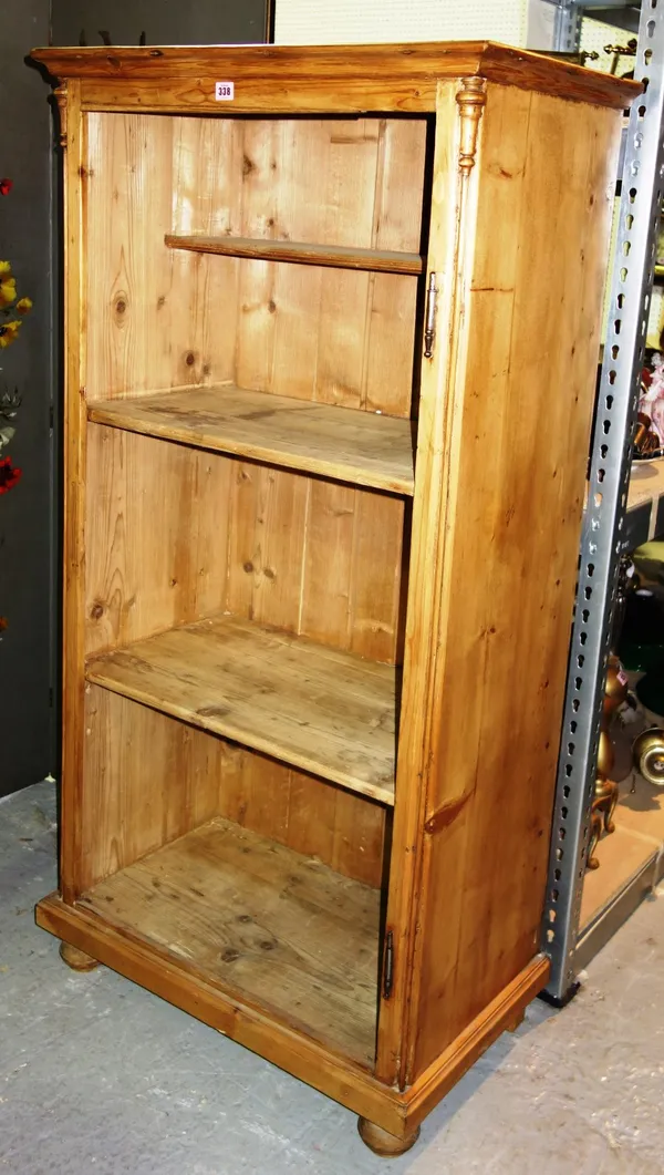 A pine meat safe cupboard, 77cm wide.