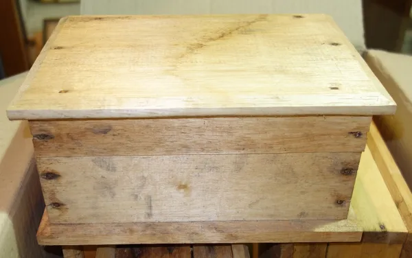 A quantity of 20th century softwood lift top boxes.