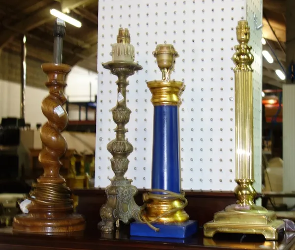 A group of four assorted 20th century table lamps. (4)