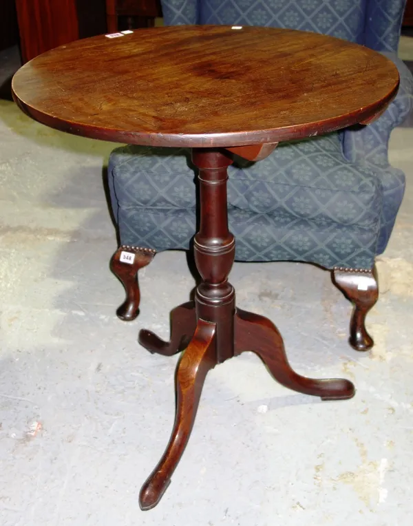 A 19th century mahogany circular tripod table, 61.5cm.