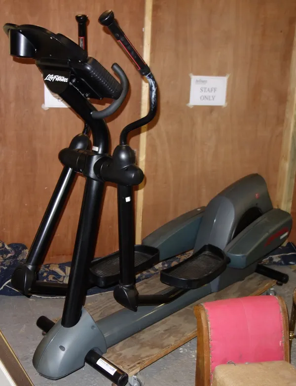 A 'Life Fitness' cross trainer.
