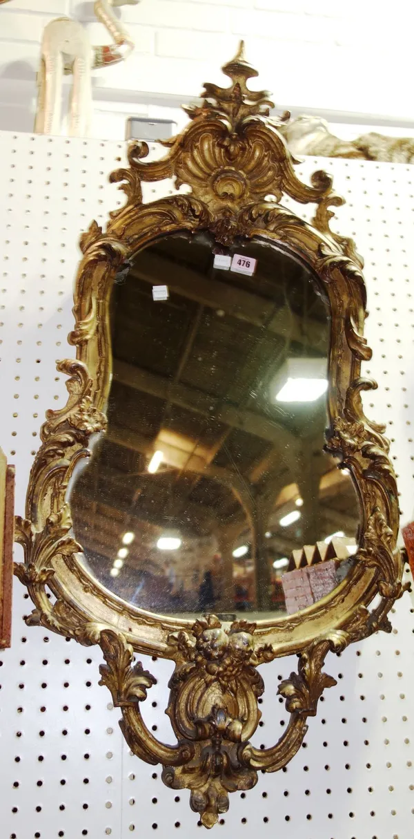 A Victorian gilt framed wall mirror.  2