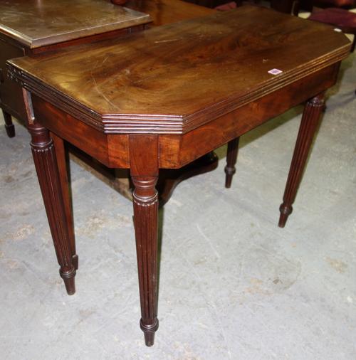 A 19th century mahogany card table, 91cm