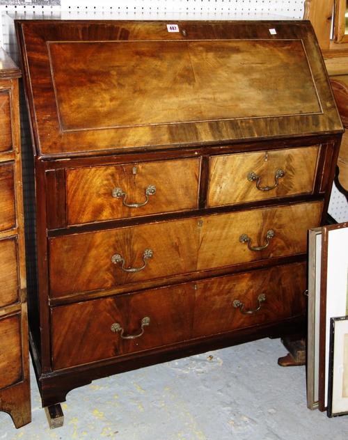 An early 20th century mahogany bureau, 86cm.  22