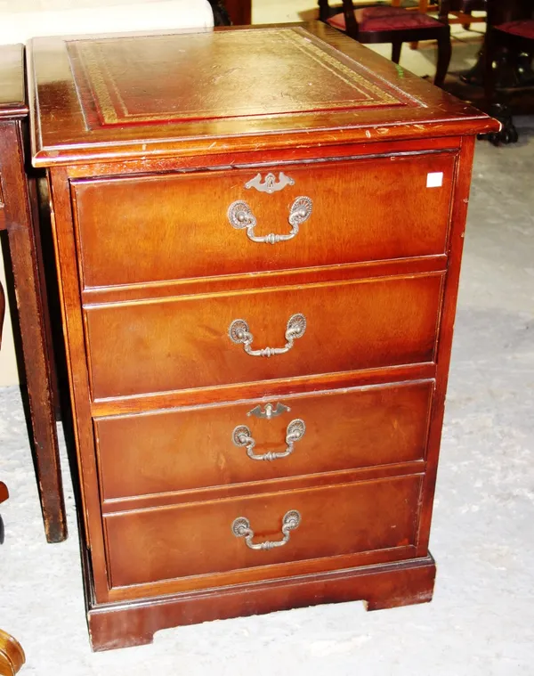 Two similar 20th century mahogany filing cabinets. (2)