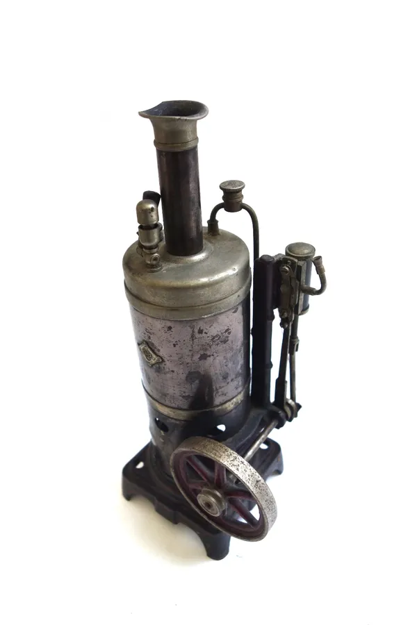 A German GBN Bing vertical steam engine, with boiler fed pump (a.f), 24cm high.