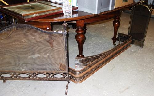 A steel fire guard together with a four fold arch fire screen and two fenders.