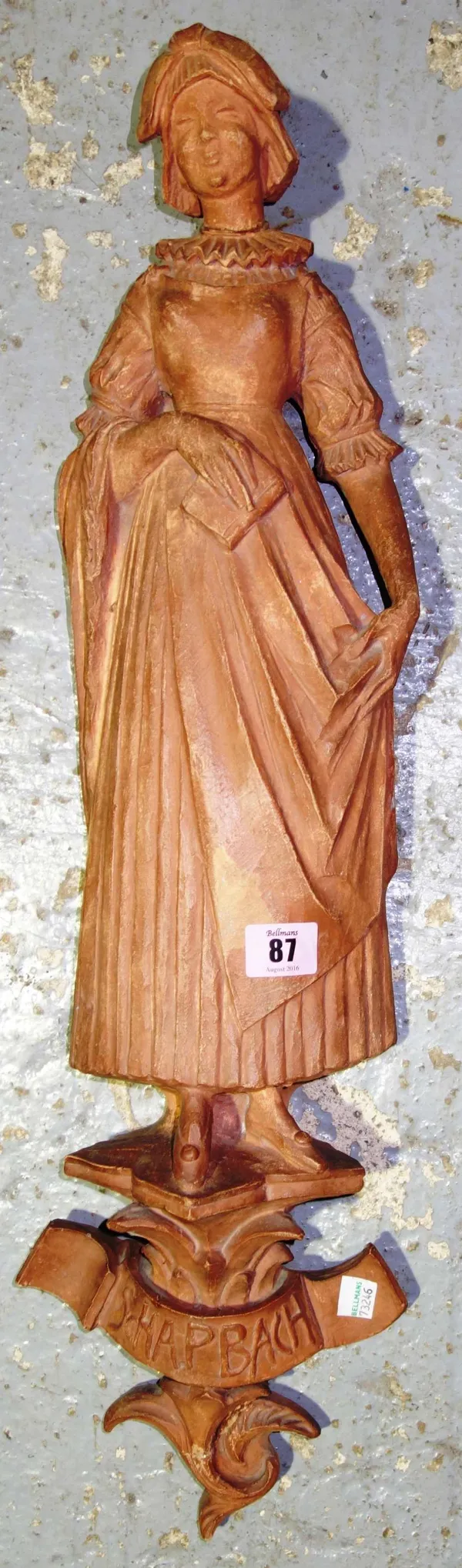 A large 20th century terracotta figure of a lady.