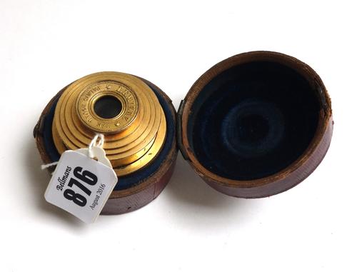 A Lemiere Palais Royale No.6 prospect glass, 19th century, with ivory and tortoiseshell decoration, in a velvet lined leather bound case, 10.5cm exten