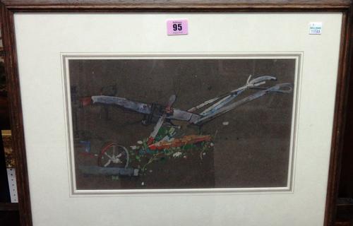 Harry Bush (1883-1957), Plough, pencil and bodycolour.