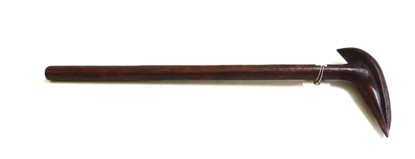A New Caledonian type wooden club, with  tapering shaped head and plain shaft, 78cm long.