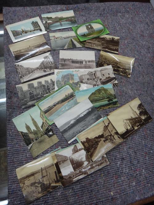 POSTCARDS - Ireland, approx. 35, includes Denny St., Tralee (& other street scenes), Old Barracks, Fermoy (ca. 1915).