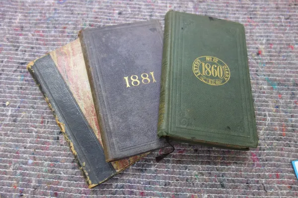 JOURNALS - 3 various 1860 - 1881; London & elsewhere, 2 in relevant diaries.