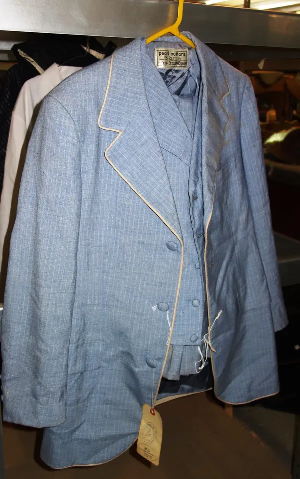 A blue pin stripe three piece suit from 'The Music Man' staring Robert Preston.