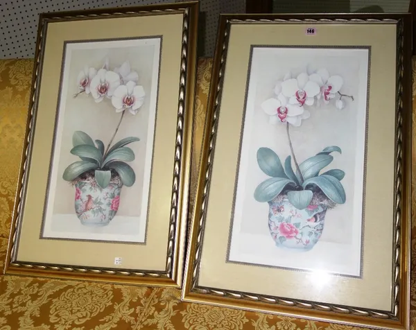 A pair of floral prints. (2)  F1