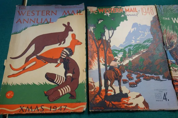 The WESTERN MAIL ANNUAL, 4 issues - Xmas 1947-50.  coloured & other illus. throughout (incl. adverts), striking coloured pictorial wrappers, folio. Pe
