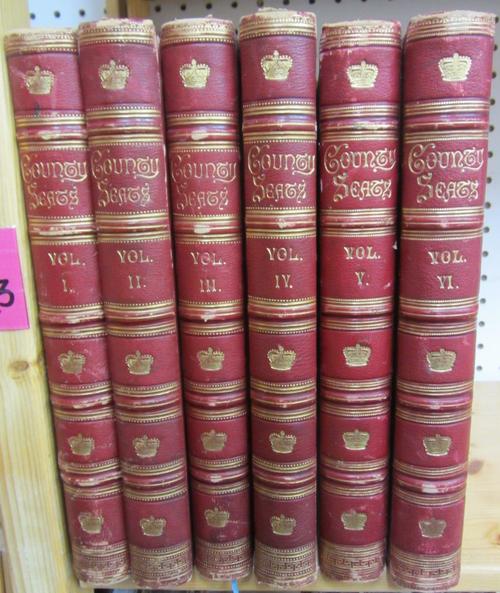MORRIS (Rev. F.O.)  A Series of Picturesque Views of Seats of the Noblemen and Gentlemen  . . .  6 vols. many coloured printed plates, publisher's gil