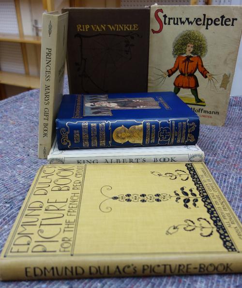 DULAC (E.)  Picture-Book for the French Red Cross.  First Edition. 19 coloured & mounted plates, & a mounted photo. (of the artist), decorated cloth,