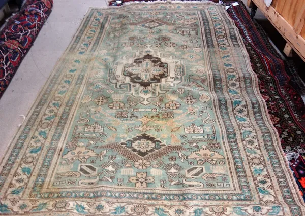 A Tabriz rug, green/grey ground, 260cm x 160cm.  H3
