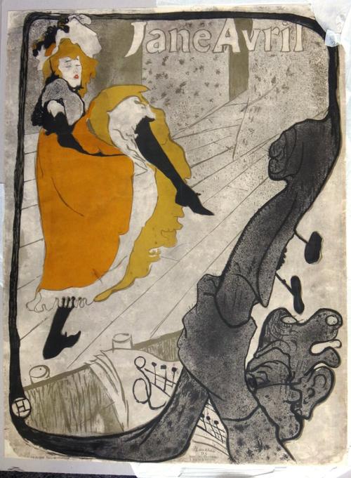 After Henri de Toulouse-Lautrec (1864-1901), Jane Avril, colour print, unframed, 79cm x 59cm.