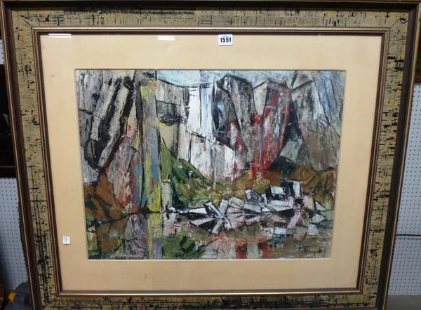 Peter Thorneycroft MP (1909-1994), Quarry; Quarry pool, Kit Hill, a pair of pastels, both signed, each 46cm x 60cm.(2) DDS