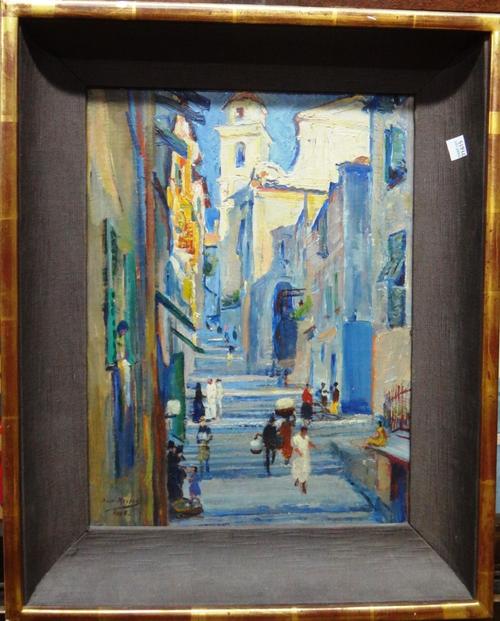 Dora Meeson (1869-1955), Villefranche-Sur-Mer, South of France, oil on board, signed and dated 1933, 38cm x 28cm.DDS