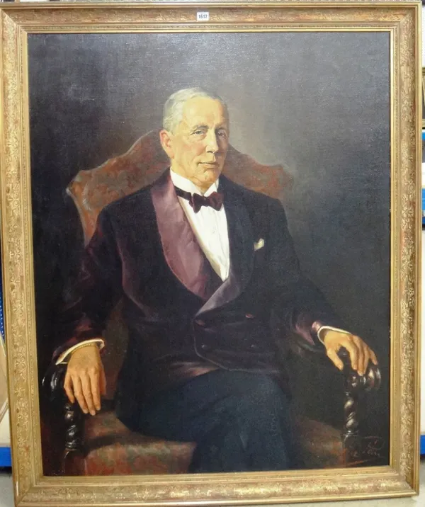 Arthur Poin (early 20th century), Portrait of Sir Hugo Cunliffe-Owen, oil on canvas, signed, 125cm x 100cm.