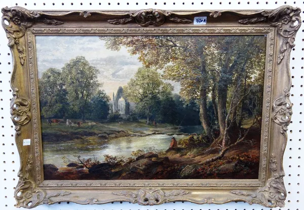 Thomas Whittle Junior (fl.1856-1897), The evening hour at Bolton Abbey, oil on canvas, signed and dated 1879, signed, inscribed and dated on reverse,