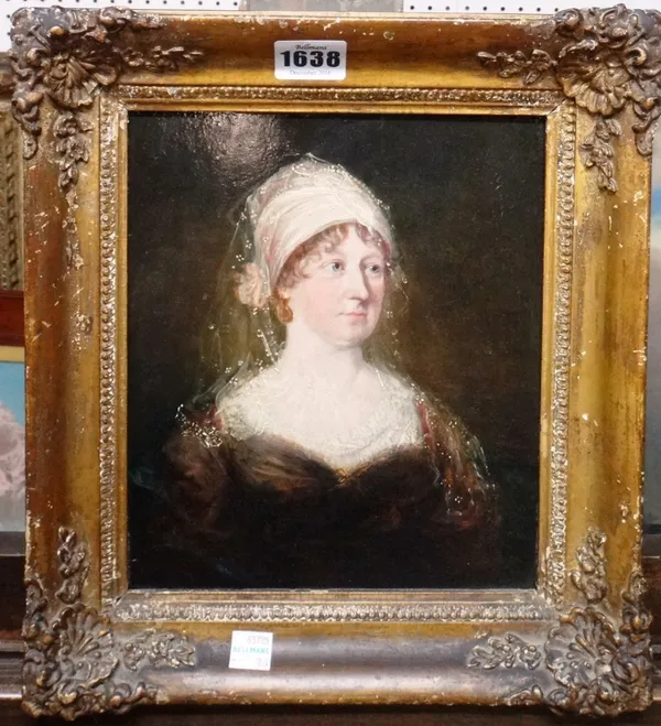 English School (early 19th century), Portrait of a lady, oil on panel, 23cm x 19cm.